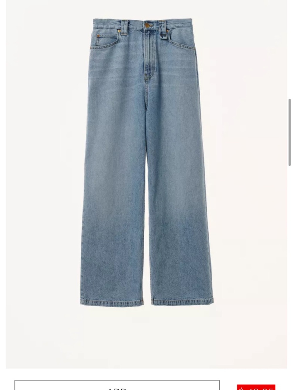 Willy Chavarria X Zara High Rise Wide Leg Women's Jeans in Light Blue